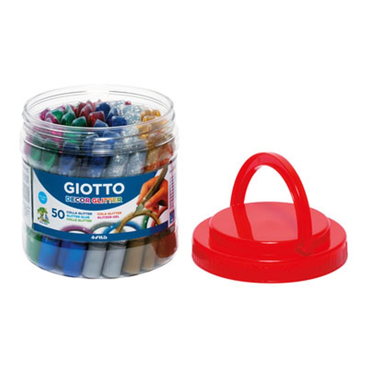 Barattolo 50 colle glitter 10,5ml ass