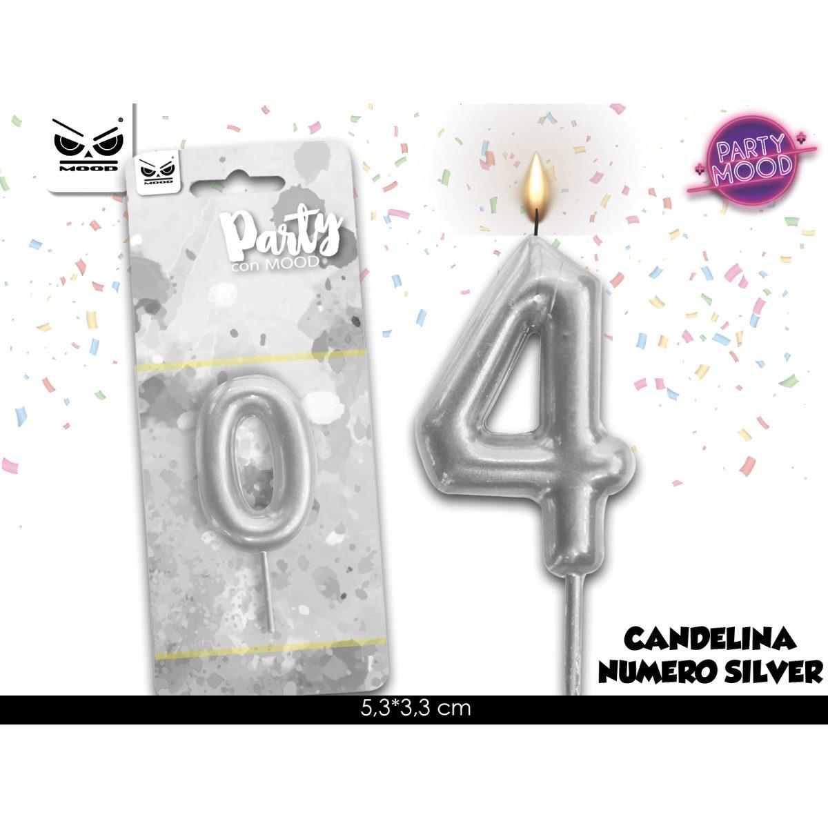 Candelina argento numero 4