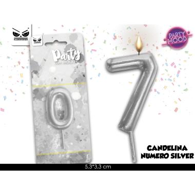 Candelina argento numero 7