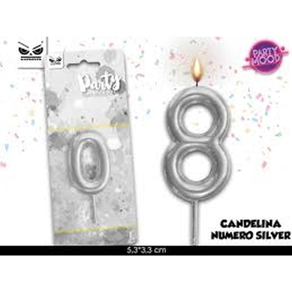 Candelina argento numero 8