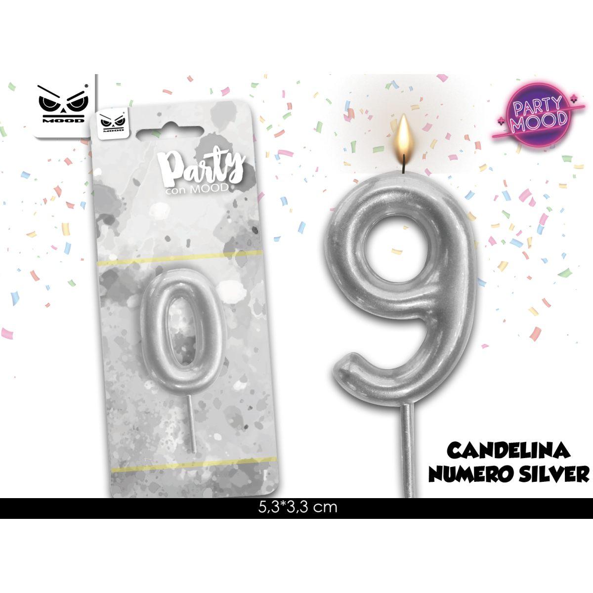 Candelina argento numero 9