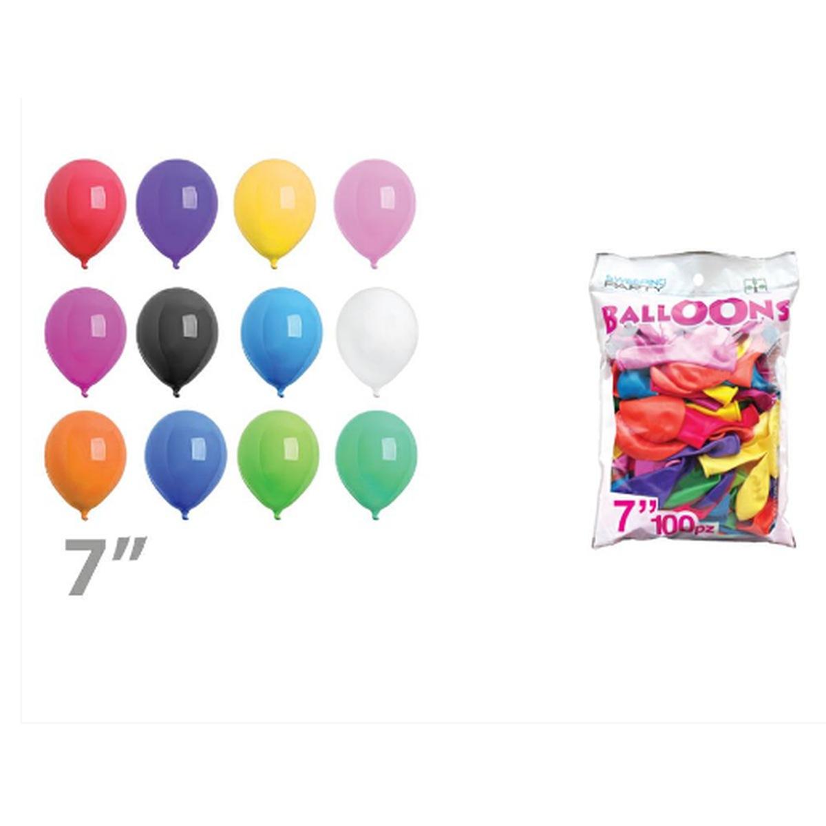 Busta 100 palloncini monocolore d70 ass