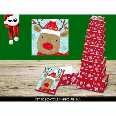 Set 10 scatole regalo renna