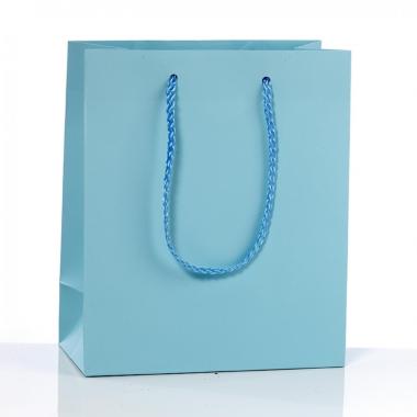 Shopper manico cordino gr.157 12x15+7 celeste