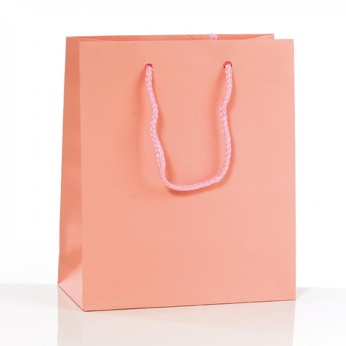 Shopper manico cordino gr.157 12x15+7 rosa