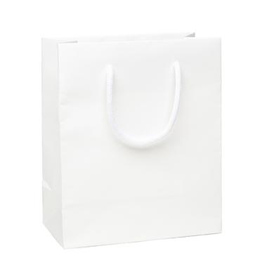 Shopper manico cordino lux gr.180 14x14x7 bianco