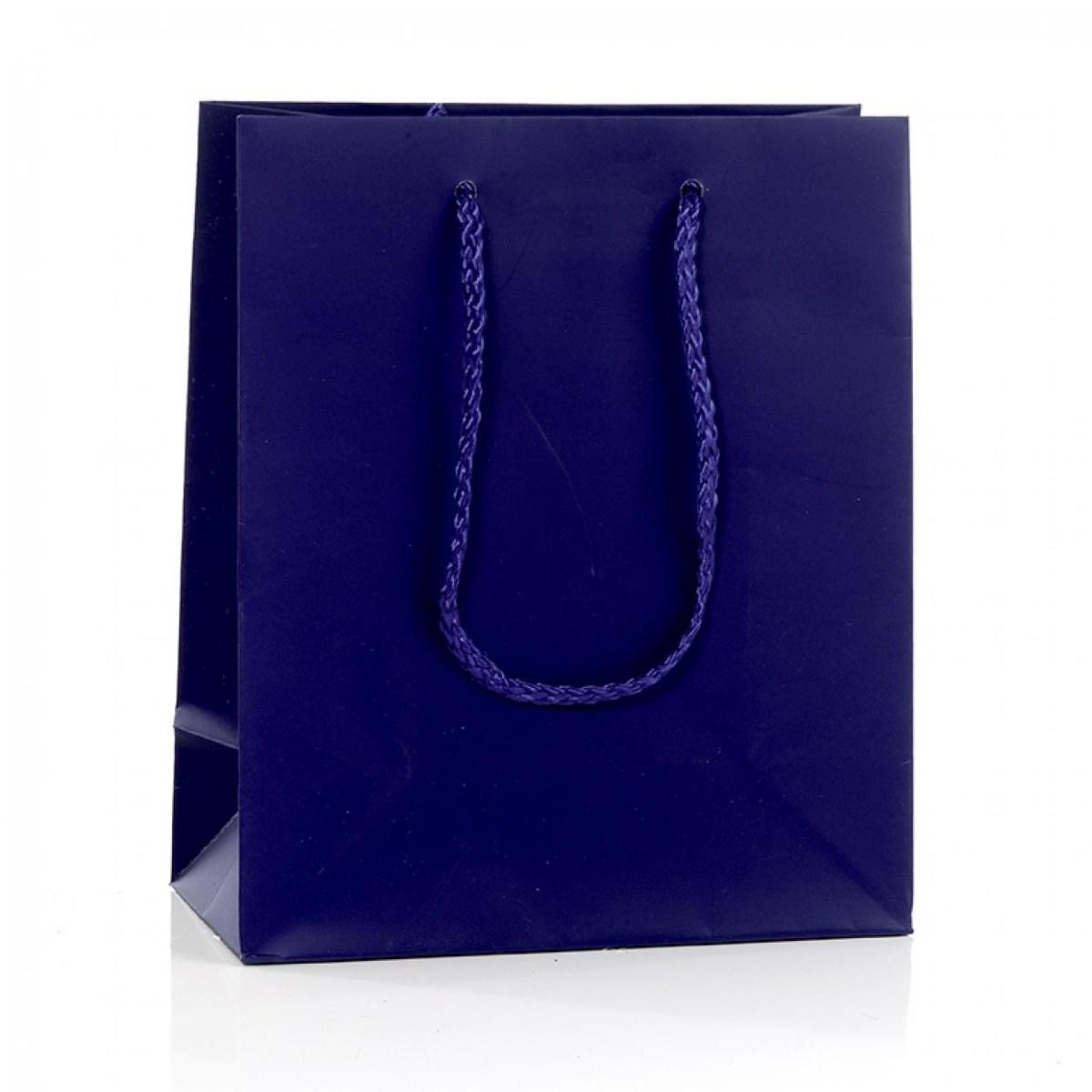 Shopper manico cordino lux gr.180 14x14x7 blu notte