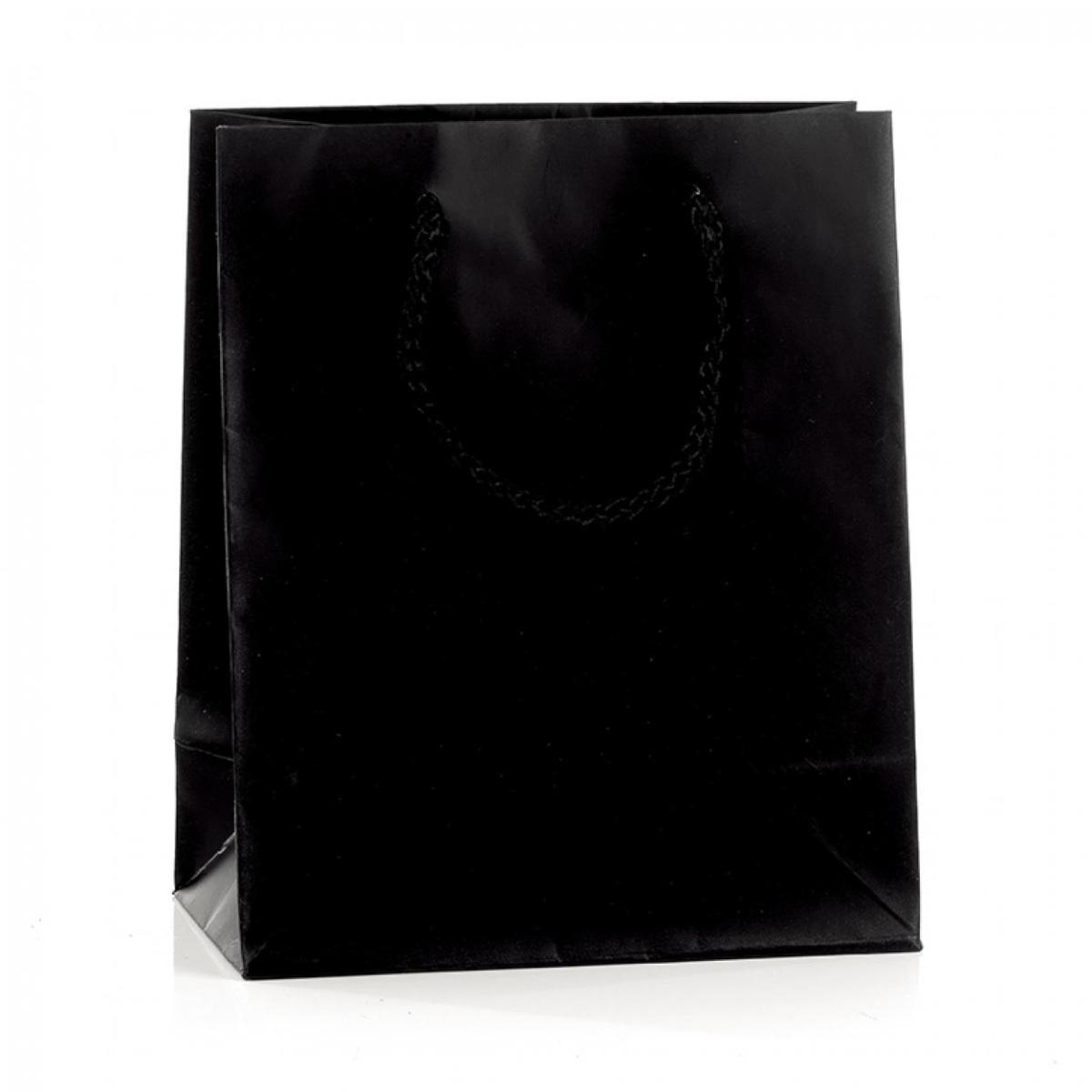 Shopper manico cordino lux gr.180 14x14x7 nero