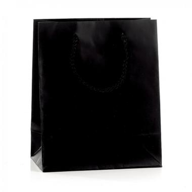 Shopper manico cordino lux gr.180 24x20x8 nero