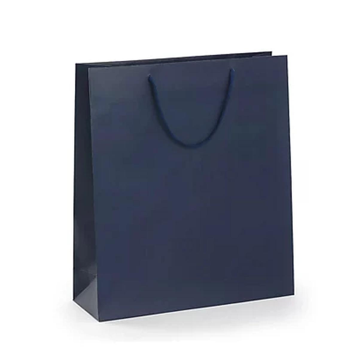 Shopper manico cordino lux gr.180 24x20x8 blu notte