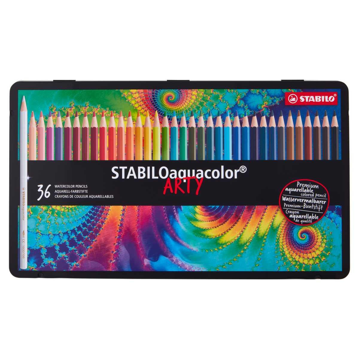 Stabilo aquacolor metal box arty da 36