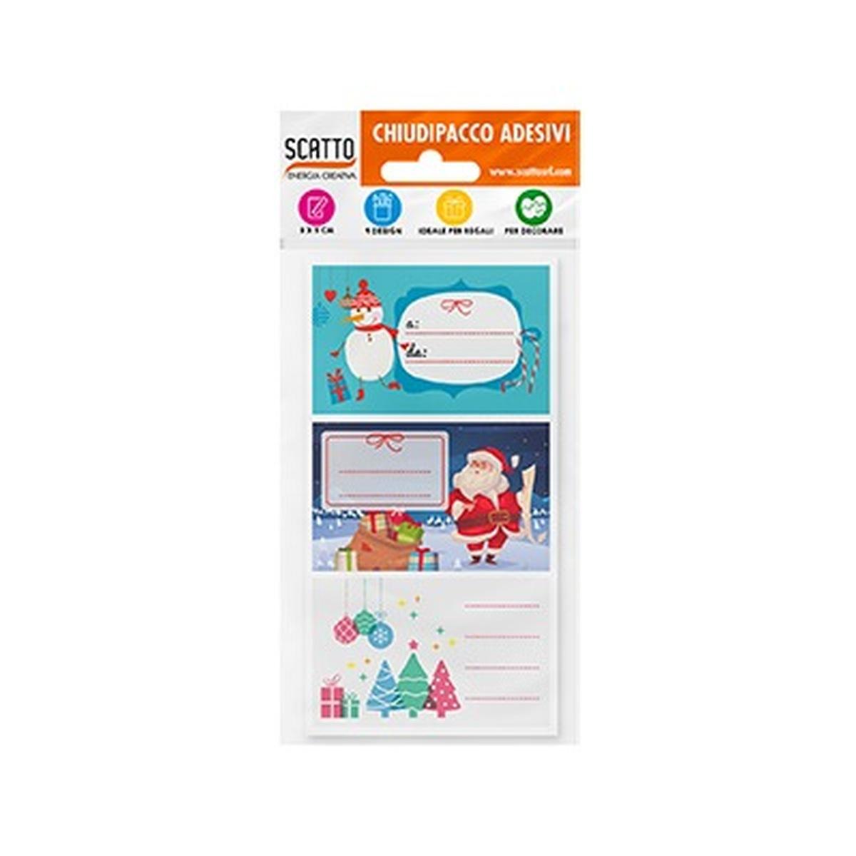 Chiudipacco adesivi natale 7x4,5 9pz