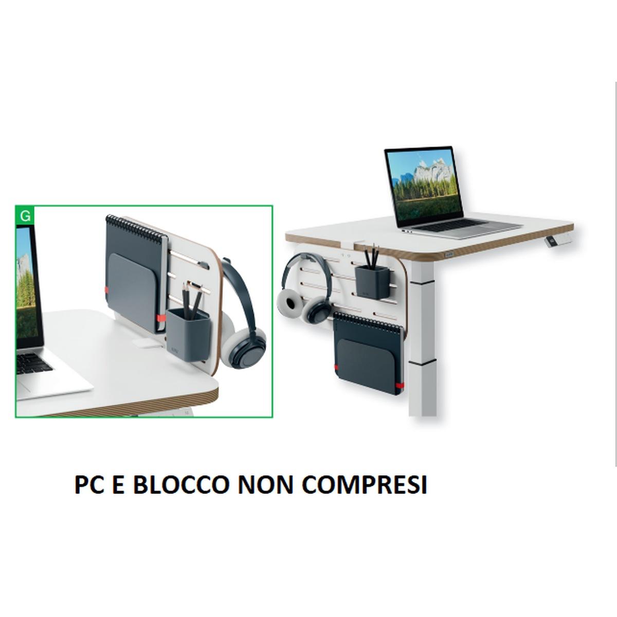 Kit scrivania compatta pneumatica ergo leitz + accessori e seduta