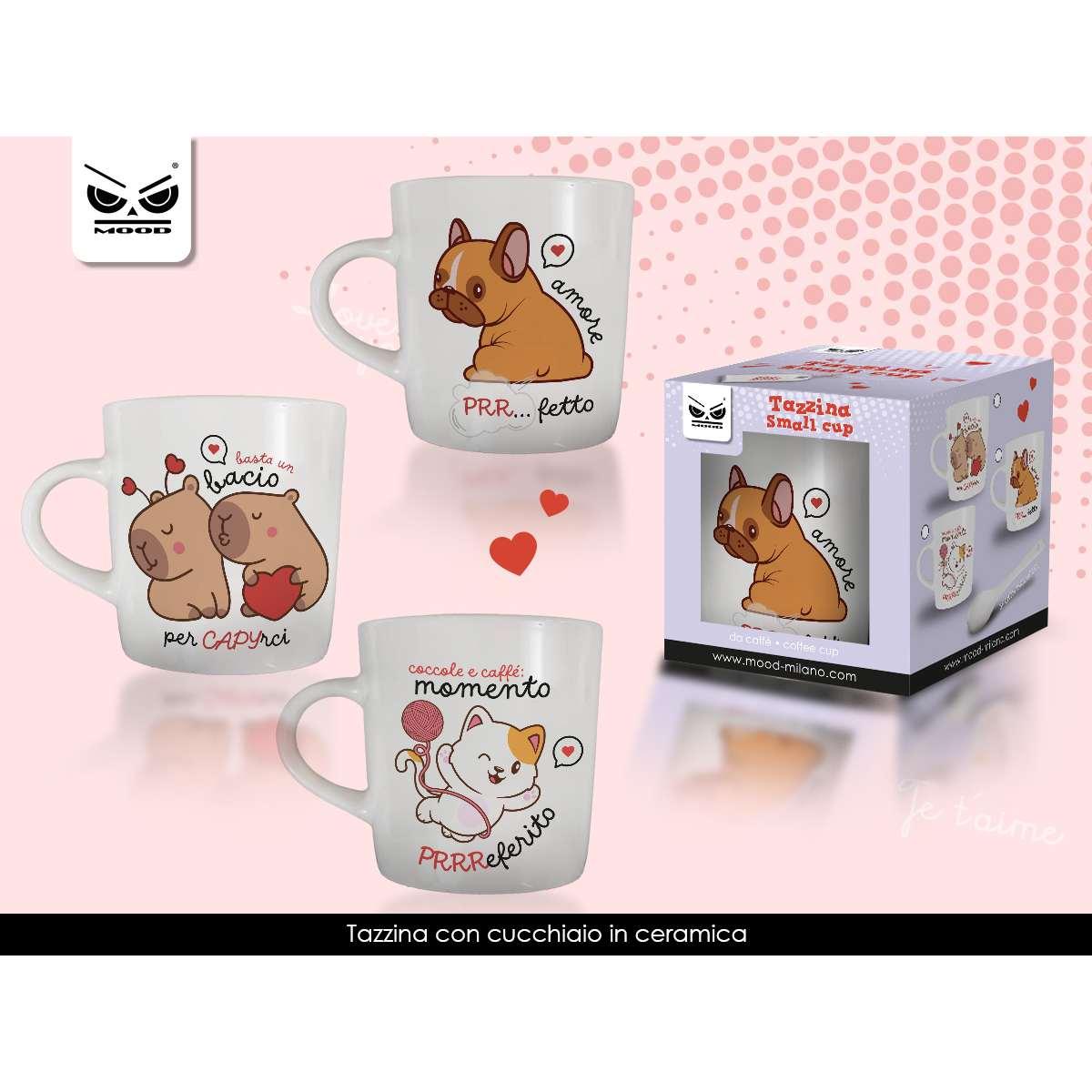 Tazzina da caffe con cucchiaino loving animals
