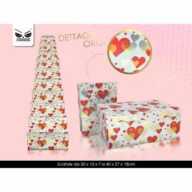 Set 10 scatole cuori metallizzati