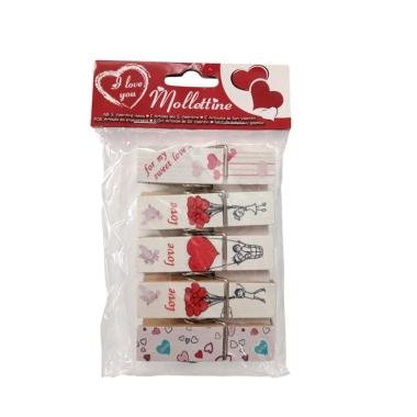 Set 5 mollette in legno love