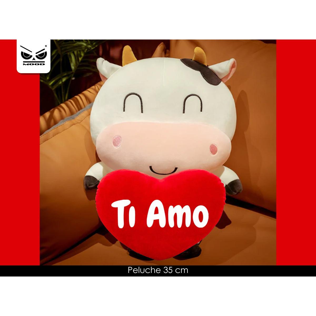 Peluche mucca cuore 35cm