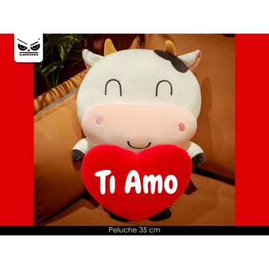 Peluche mucca cuore 35cm