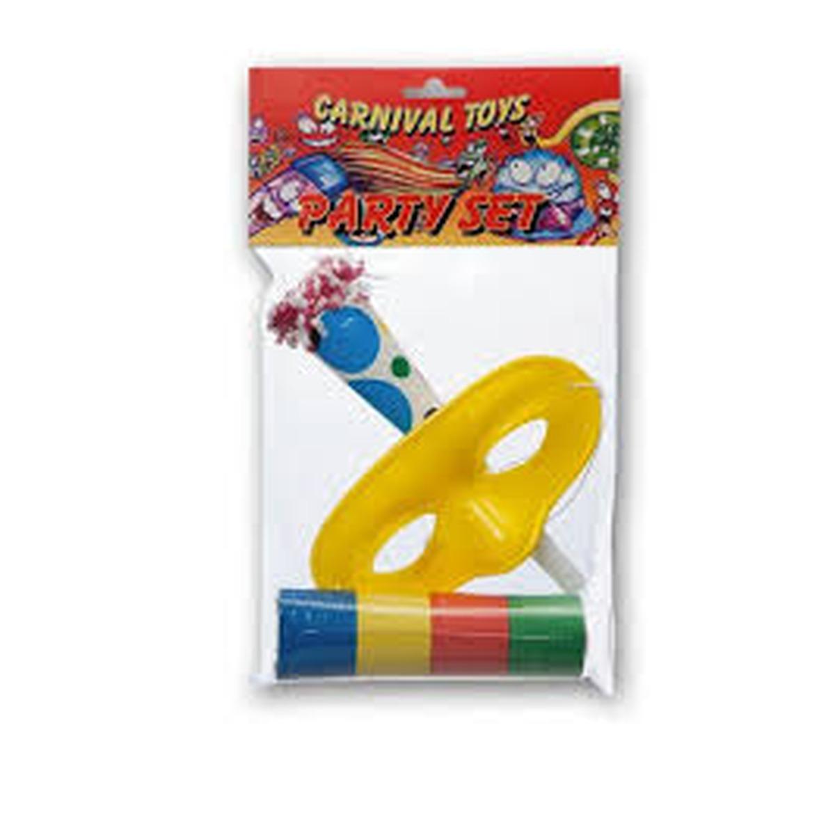 Set 3 pz acc. carnevale stella tromba domino