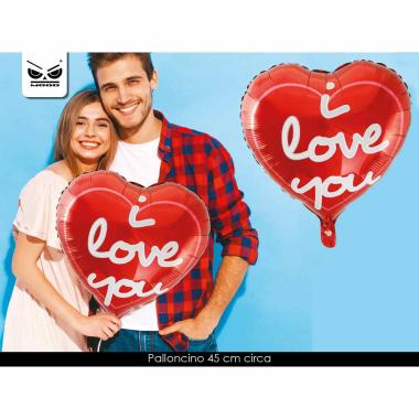 Palloncino cuore rosso love you