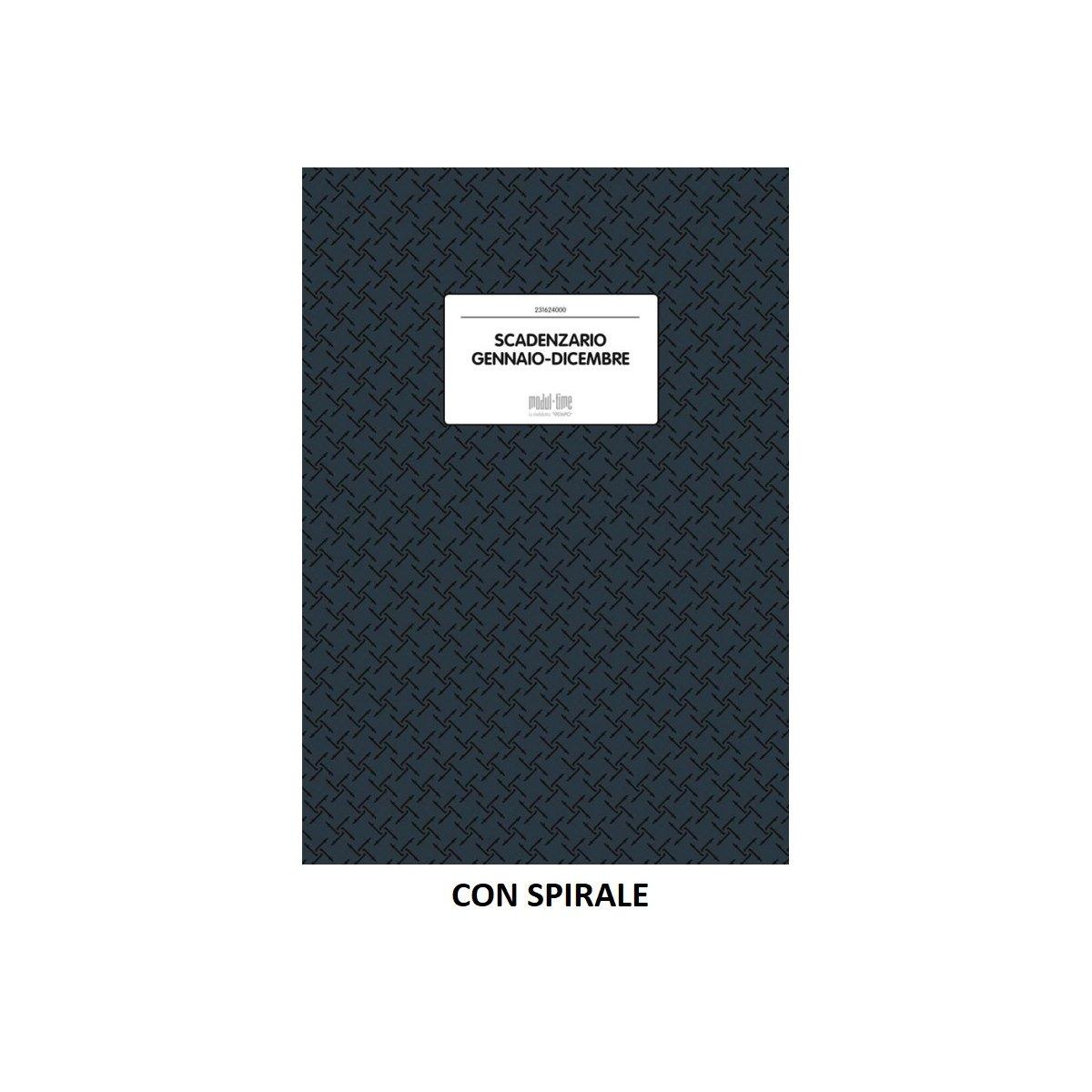 Scadenziario a4 c/spirale 24fg gen-dic