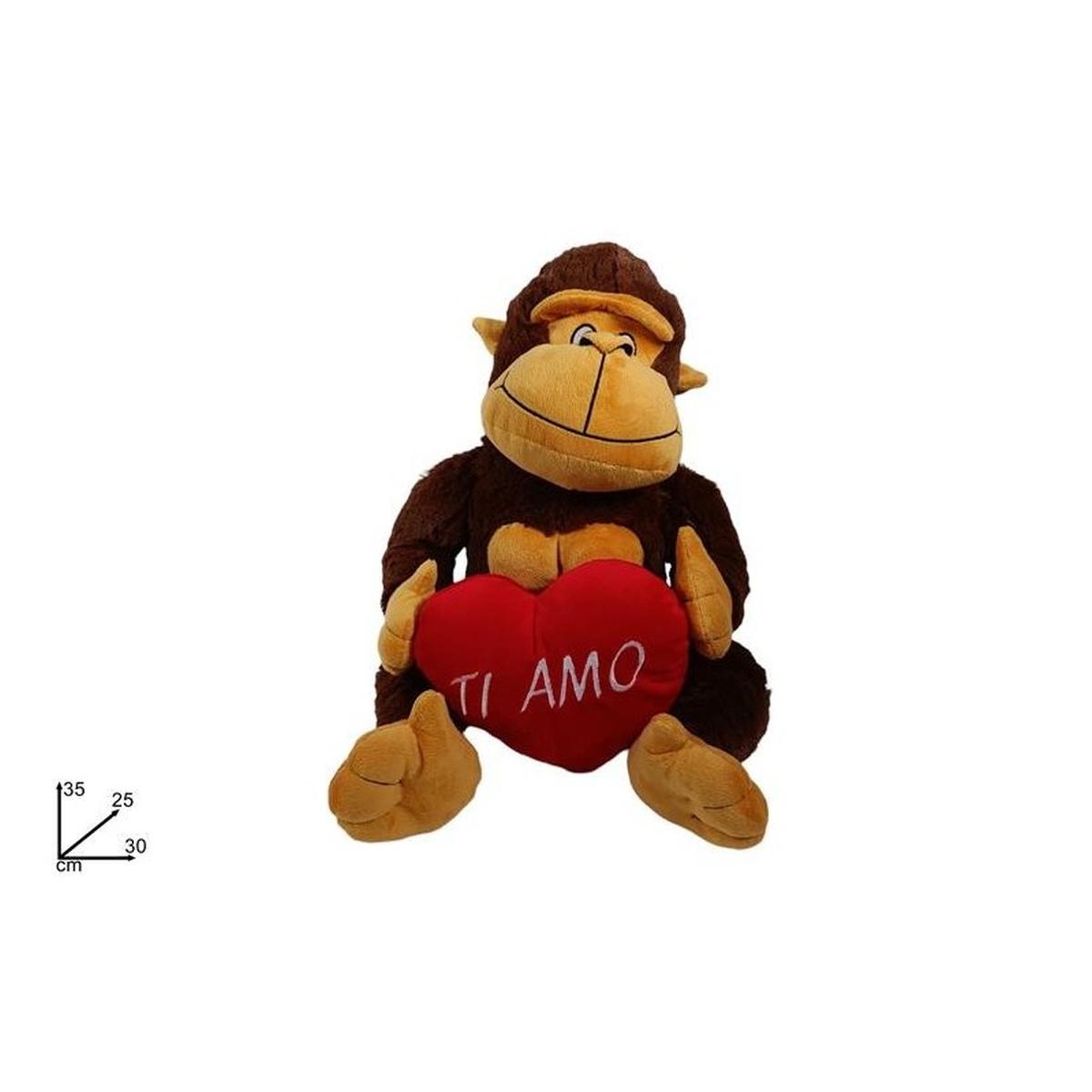 Scimmietta peluche 35cm c/cuore