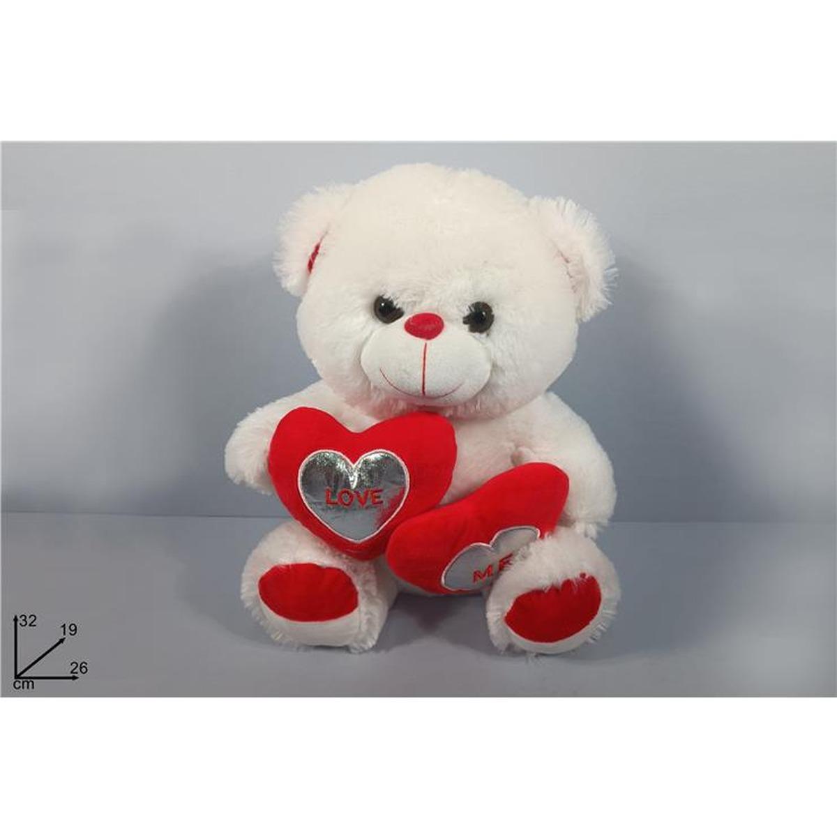 Orsetto peluche 32cm c/cuori i love me