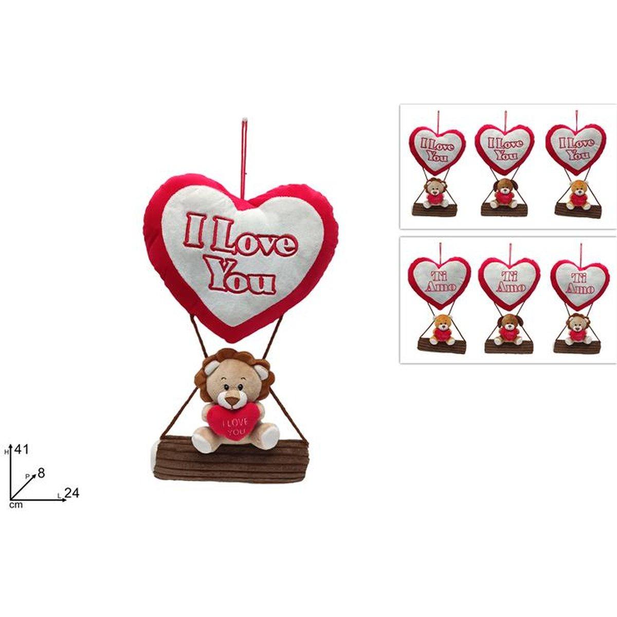 Peluche cuore con animaletti