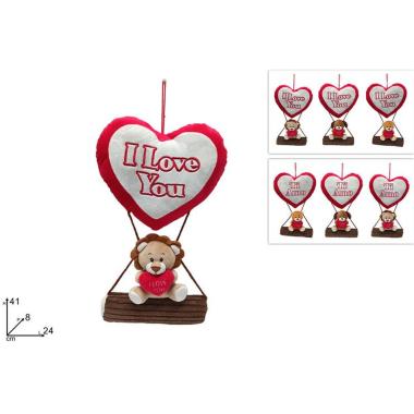 Peluche cuore con animaletti