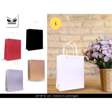 Sacchetto monocolore c/manici rigidi mis. s