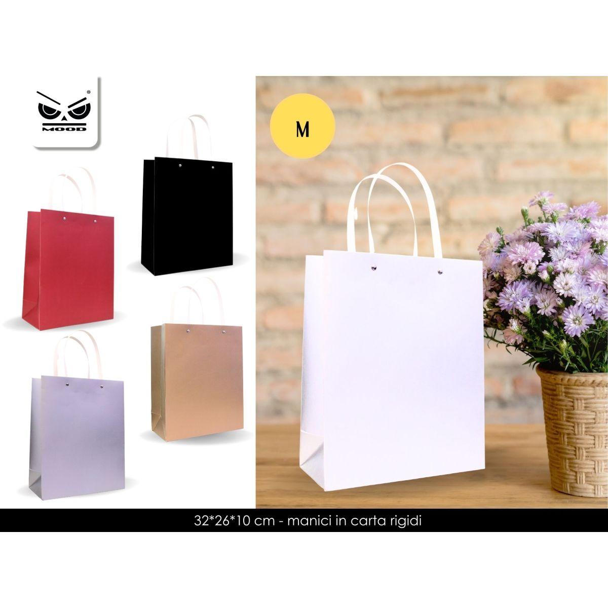 Sacchetto monocolore c/manici rigidi mis. m