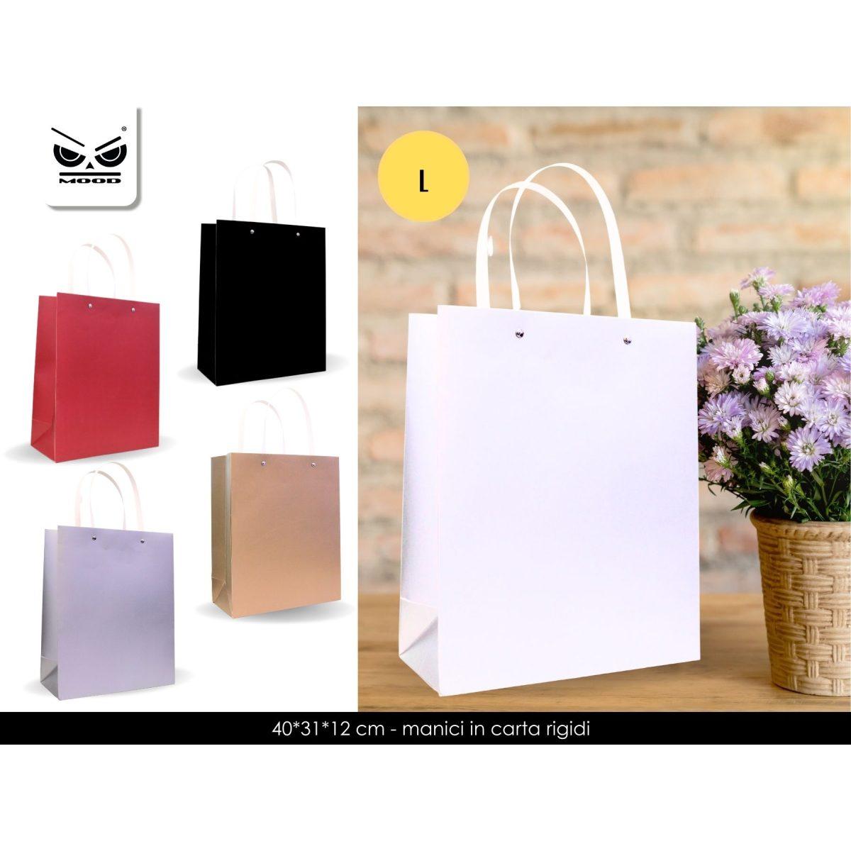 Sacchetto monocolore c/manici rigidi mis. l