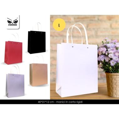 Sacchetto monocolore c/manici rigidi mis. l