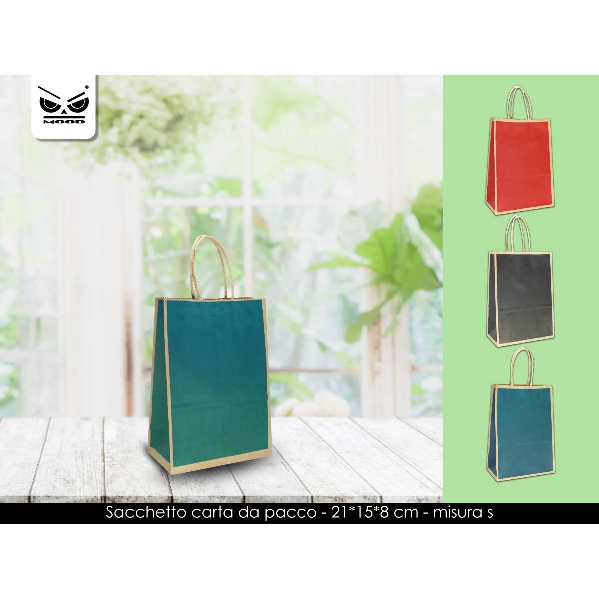 Sacchetto carta da pacco color con cornive mis.s