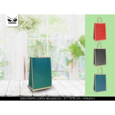 Sacchetto carta da pacco color con cornive mis.s