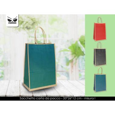 Sacchetto carta da pacco color con cornive mis.l