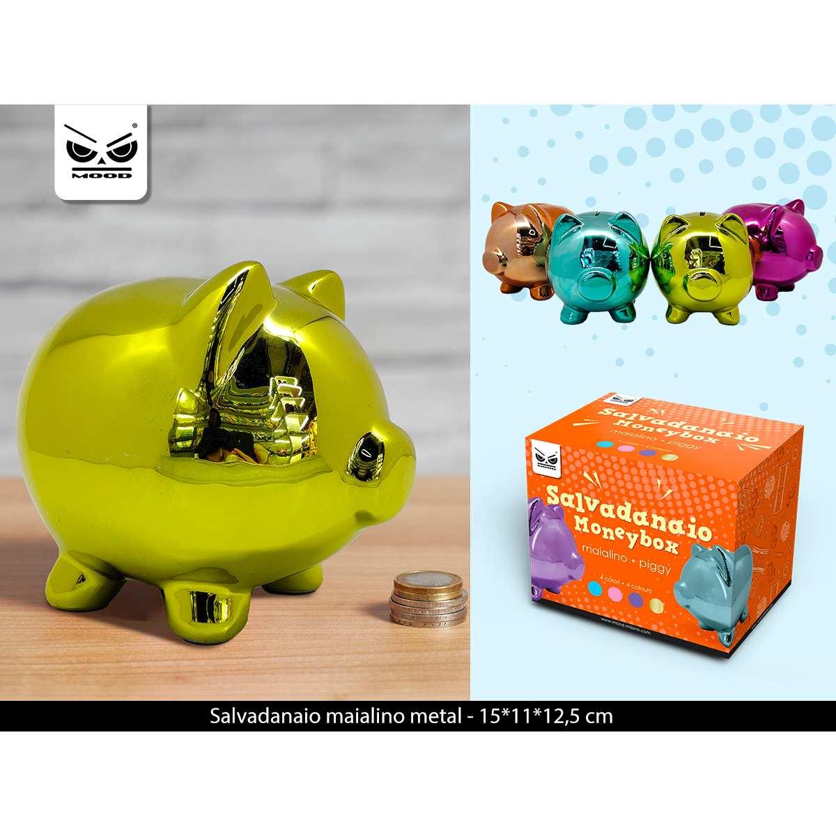 Salvadanaio maialino metal