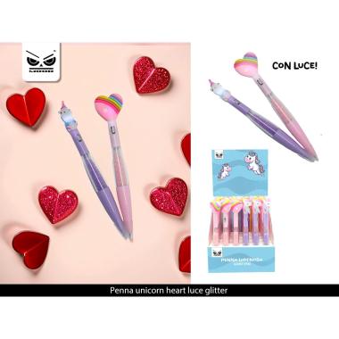 Penna unicorn heart luce glitter (36)