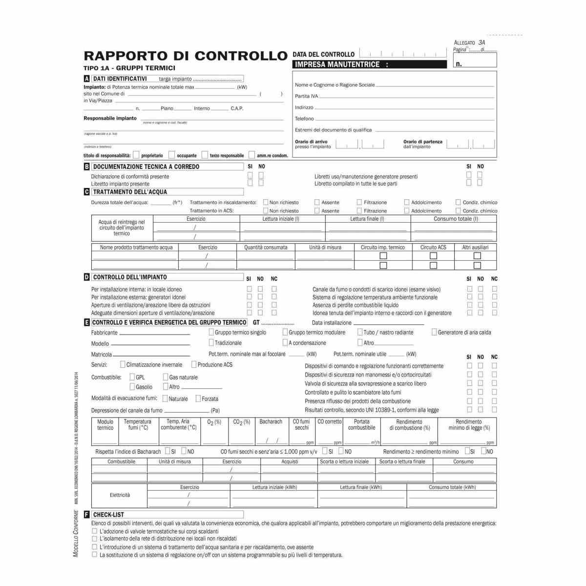 Rapporto di controllo effic. energetica tipo 1 gruppi termici cf25