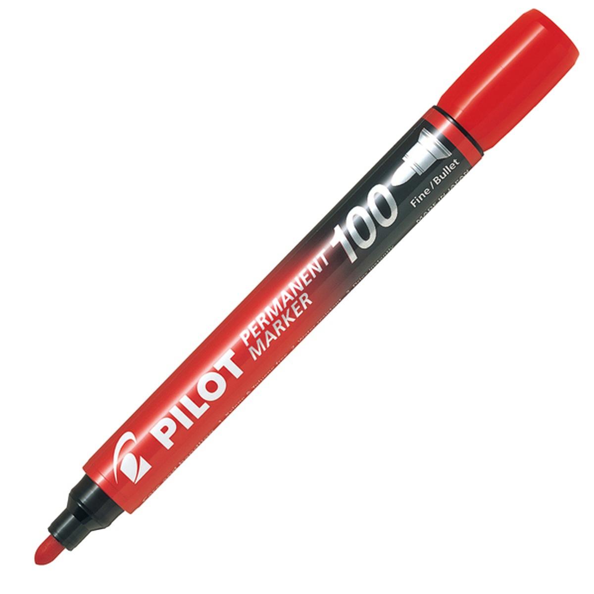 Marker permanent 100 punta tonda rosso cf12