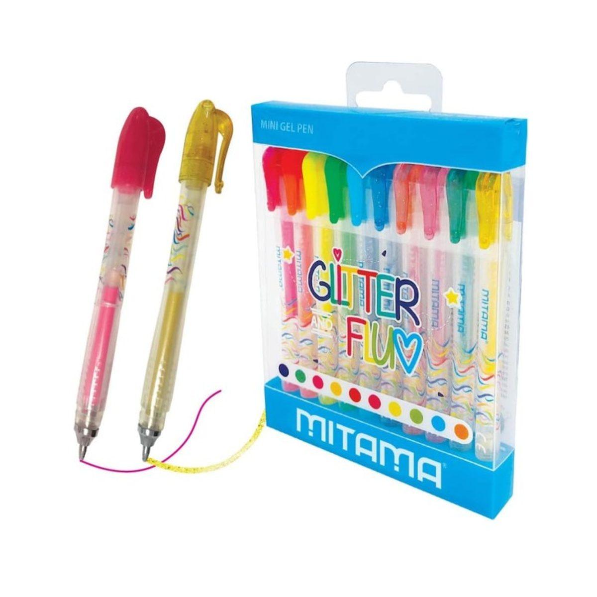 Mini penna gel glitter/fluo mitama cf10
