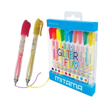 Mini penna gel glitter/fluo mitama cf10