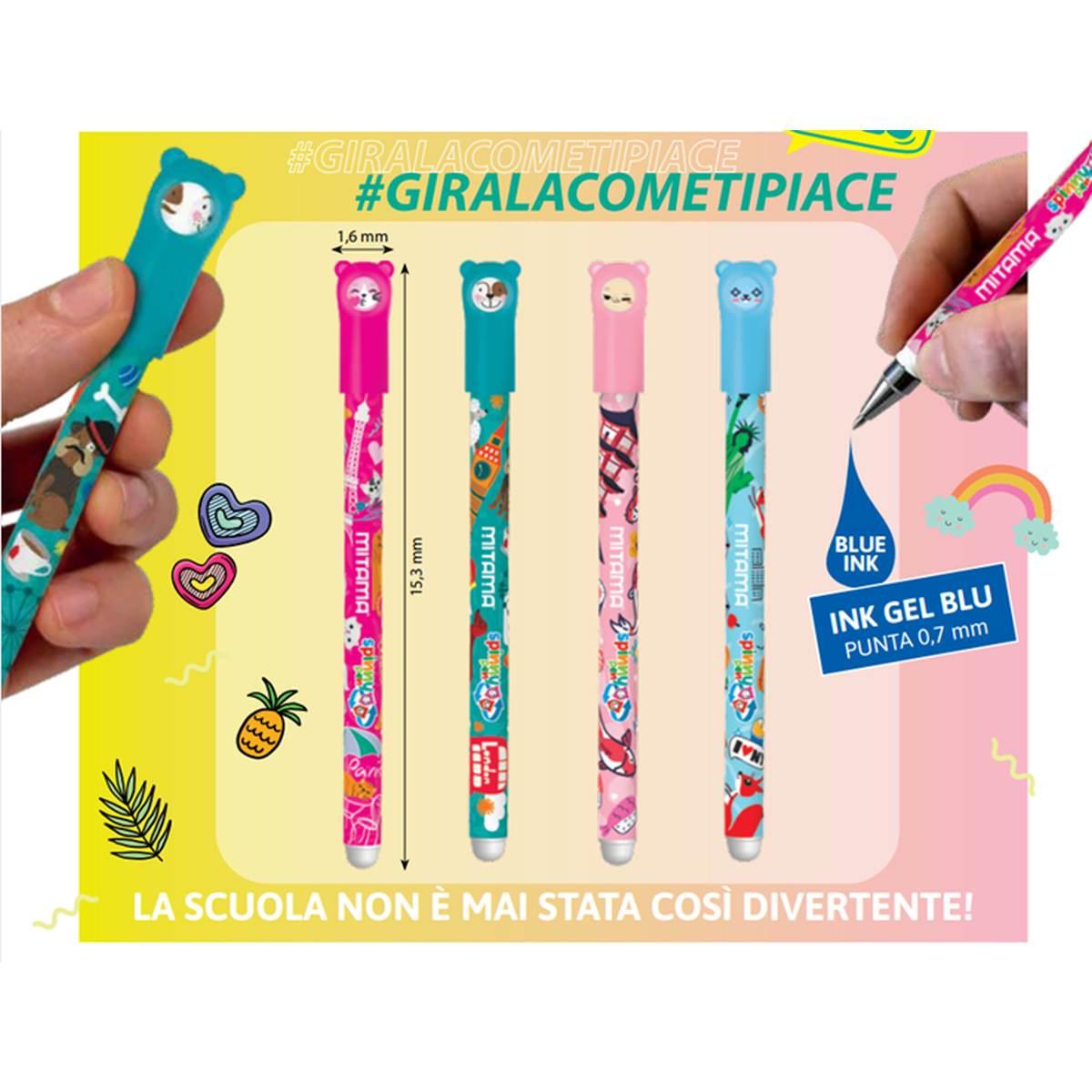 Kit con display 72 penne cancellabili new spinny mitama new