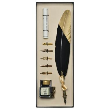 Piuma ink p.penna nera/oro +5 pennini