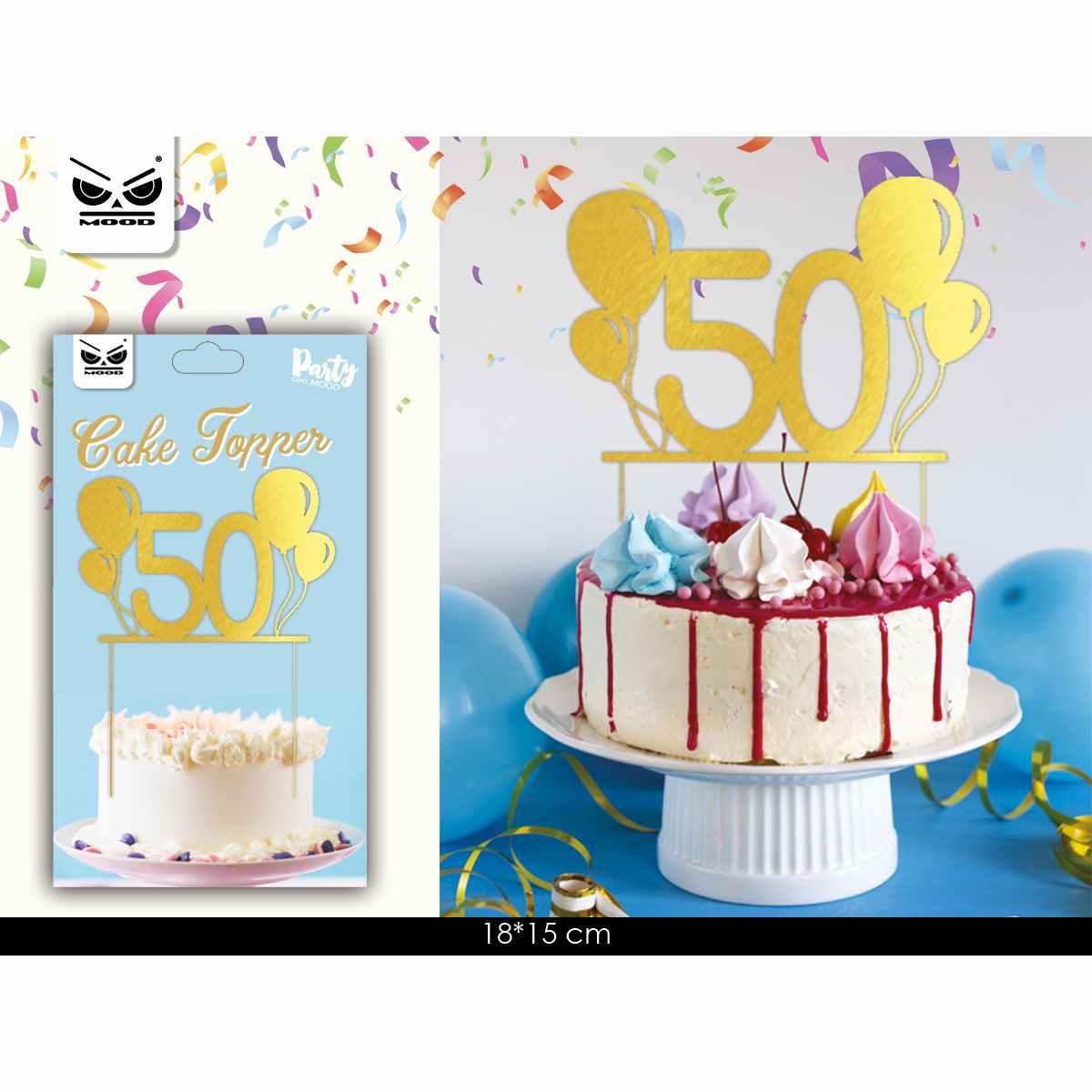 Cake topper tanti compleanno 50 anni