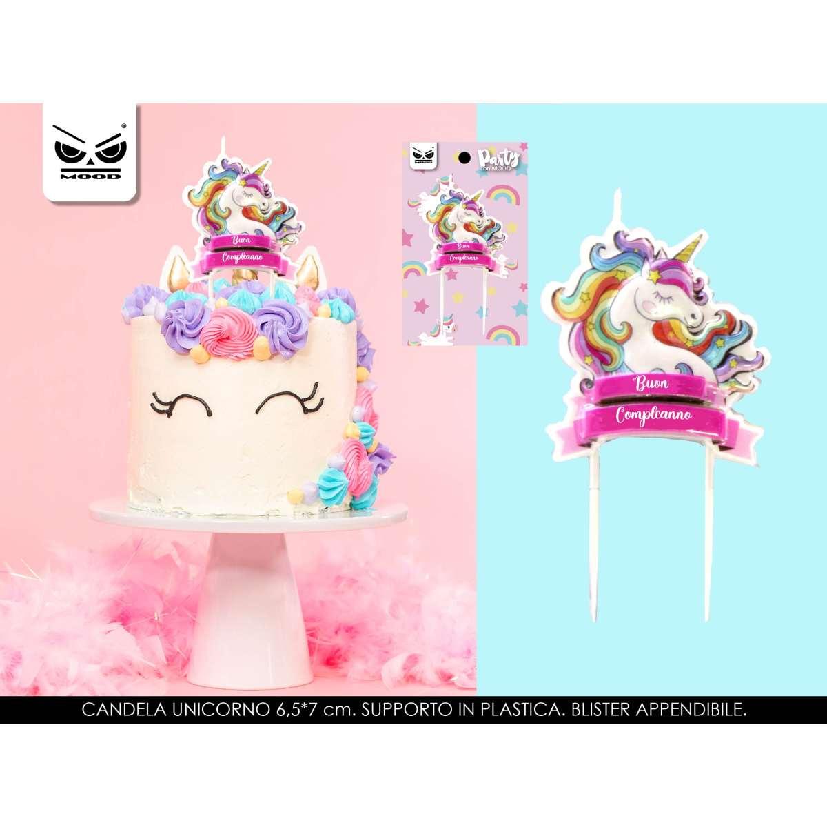 Candelina unicorno buon compleanno