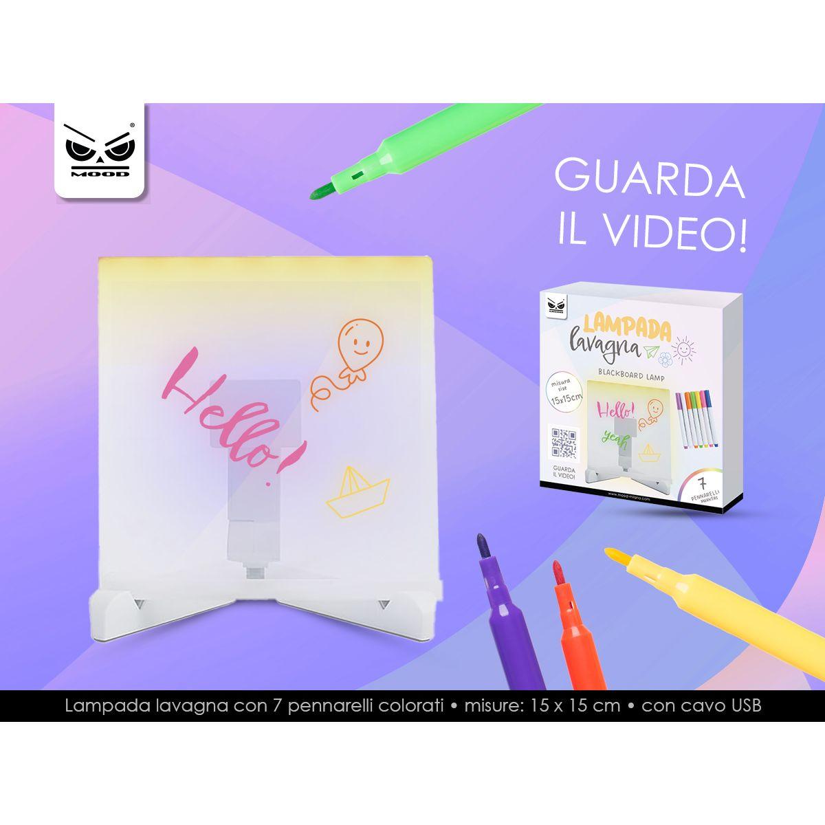 Lampada lavagna con 7 pennarelli