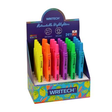 Esp 24 evidenziatori highlighter a scatto neon