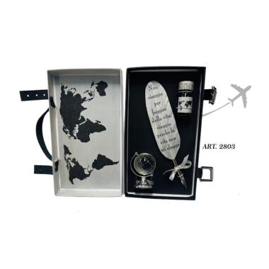 Set piuma arg. mappamondo +ink