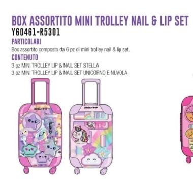 Box assortito 6 mini trolley nail & lip set tri-coastal dreampop